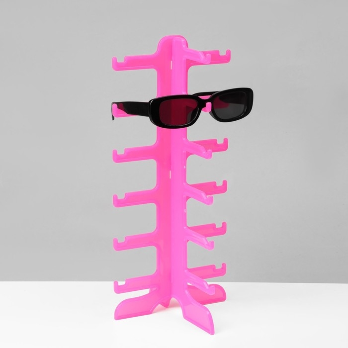 Подставка под очки 6 мест, 16&times;14,5&times;35,5, оргстекло, цвет розовый