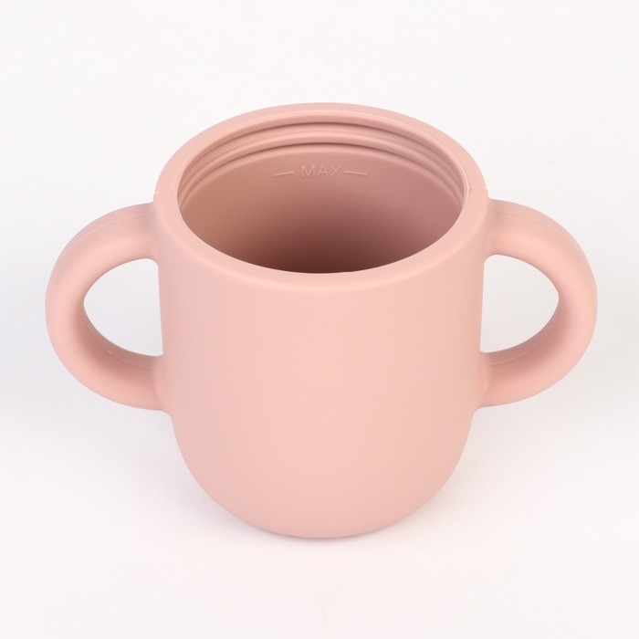 Поильник с трубочкой детский силиконовый &laquo;Try again&raquo;, 200 мл., с ручками, цвет розовый