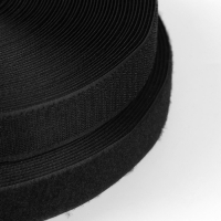 Липучка, 30 мм &times; 25 &plusmn; 1 м, цвет чёрный