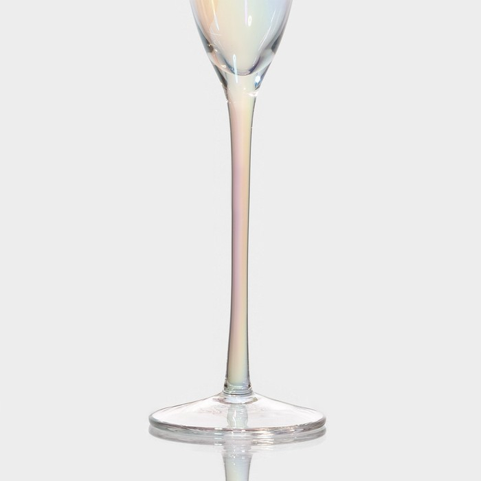 Набор бокалов для шампанского стеклянный Magistro &laquo;Иллюзия&raquo;, 180 мл, 5,5&times;27,5 см, 6 шт, цвет перламутровый