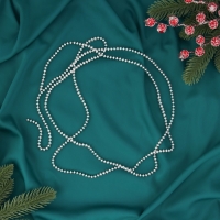 Бусы на ёлку 2 м d-4 мм "Бусинки" серебро