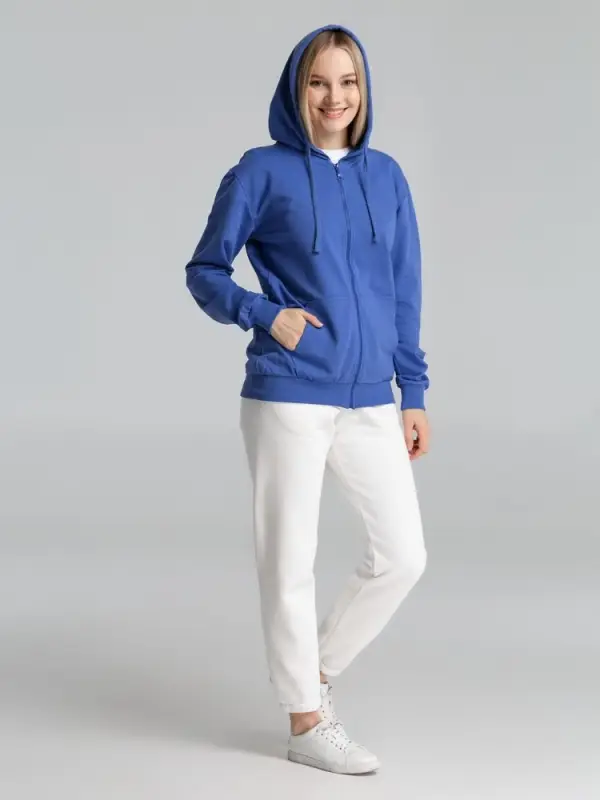 Толстовка на молнии с капюшоном Siverga 2.0, ярко-синяя, размер XXL