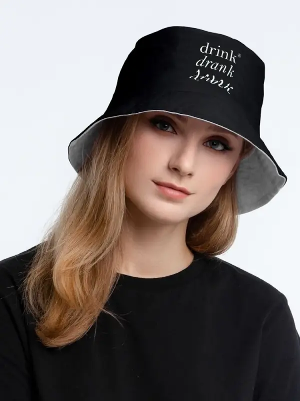 Панама Drunk со светящимся принтом, черная Панама Drunk со светящимся принтом, черная