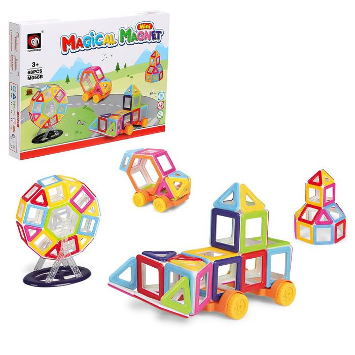 Конструктор магнитный &laquo;Мини-магический магнит&raquo;, 68 деталей