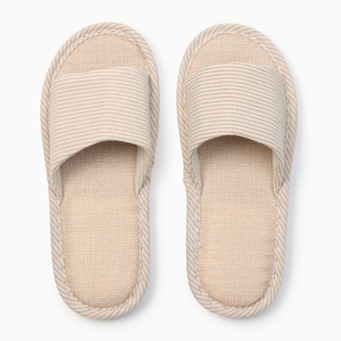 Тапочки женские с открытым носом, размер 40-41, бежевый Тапочки женские с открытым носом, размер 40-41, бежевый