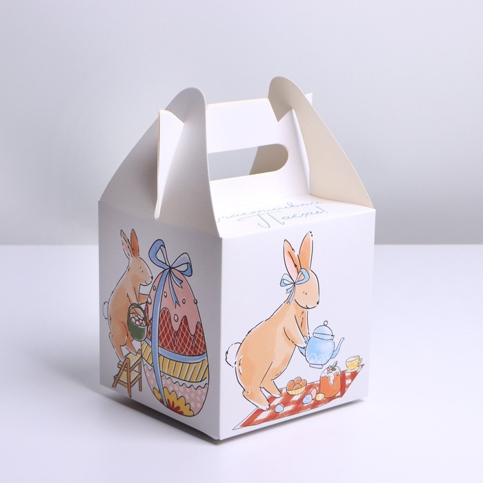 Коробка кондитерская, упаковка, &laquo;Счастливой Пасхи&raquo;, 14 х 14 х 14 см