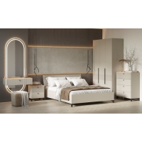 Комод с 4 ящиками Ника, 800х410х916, Кашемир/Дуб/Бежевый МДФ