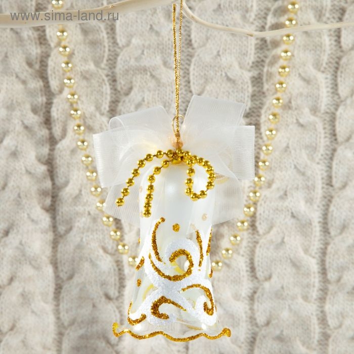 Ёлочная игрушка "Узорный колокольчик" h-8,2 см