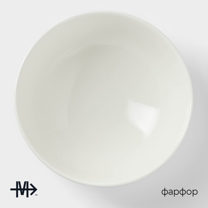 Салатник фарфоровый Magistro La Perle, 1,5 л, d=20,5 см, цвет белый Салатник фарфоровый Magistro La Perle, 1,5 л, d=20,5 см, цвет белый