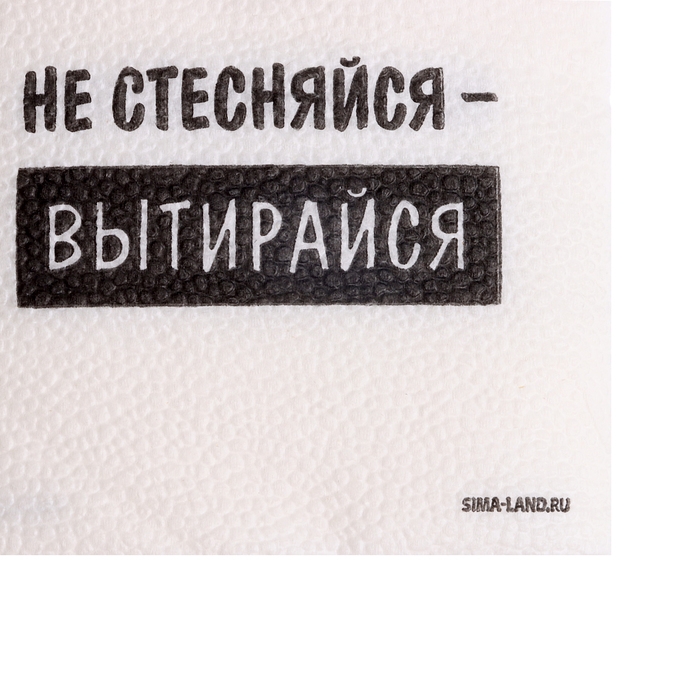 Салфетки бумажные однослойные Салфетки бумажные однослойные "Не стесняйся-вытирайся", 24х24 см, набор 20 шт.