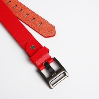 Ремень женский, ширина 3 см, люверсы, пряжка металл, винт, цвет красный Ремень женский, ширина 3 см, люверсы, пряжка металл, винт, цвет красный