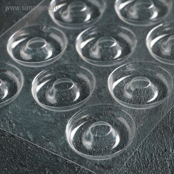 Форма для конфет и шоколада &laquo;Пончик&raquo;, 27&times;18 см, 11 ячеек, цвет прозрачный