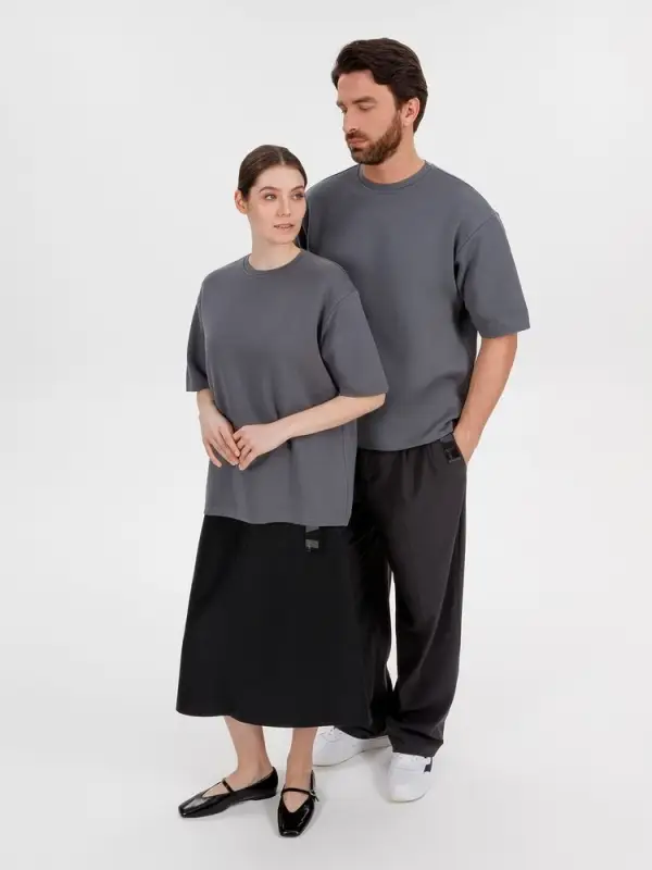 Джемпер с коротким рукавом Siluetti Volumica, серый, размер XS/S