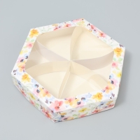 Коробка кондитерская складная, упаковка &laquo;Цветы для тебя&raquo;, 23 х 23х 4 см