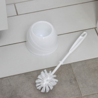 Ёршик для унитаза с подставкой BEROSSI Aqua, 13×13×36 см, цвет белый Ёршик для унитаза с подставкой BEROSSI Aqua, 13×13×36 см, цвет белый