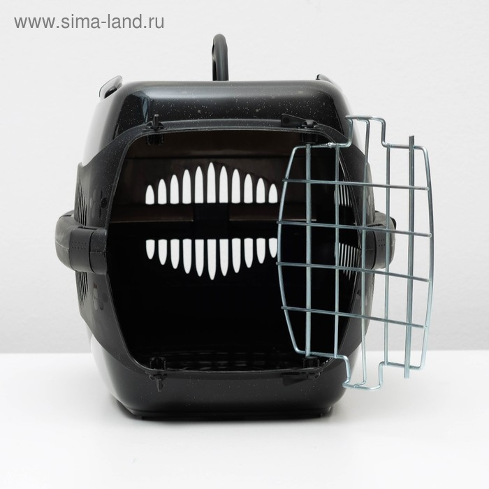 Переноска для животных до 9 кг Переноска для животных до 9 кг "Пижон", металлическая дверь, 43 х 29 х 27,5 см, чёрная