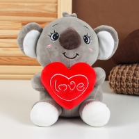 Мягкая игрушка &laquo;Коала&raquo; с сердцем, 22 см, цвет серый