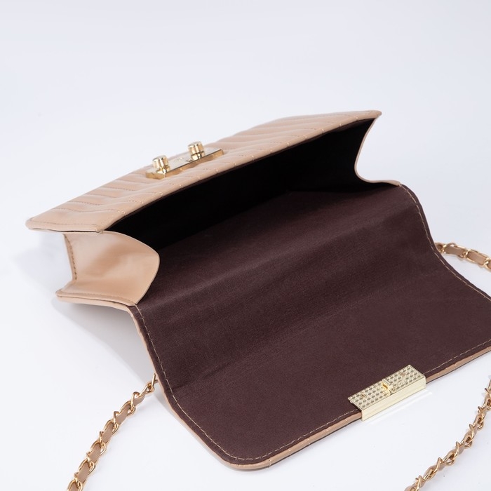 Сумка-мессенджер на клапане, цвет бежевый