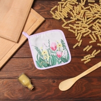 Прихватка Доляна "Букет" 17х17 см, 35% хл, 65% пэ, ватин 250 г/м2