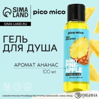 Гель для душа с экстрактом арганы Sunny pineapple, 100 мл, аромат ананаса, PICO MICO Гель для душа с экстрактом арганы Sunny pineapple, 100 мл, аромат ананаса, PICO MICO