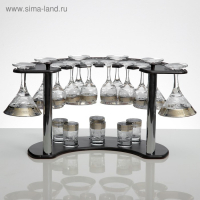 Мини-бар 18 предметов: мартини 190 мл + рюмка 55 мл + стопка 50 мл