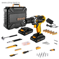 Дрель-шуруповерт DEKO DKCD20FU-Li и набор инструментов DEKO, 20 В, 2 Li-lon, 195 предметов Дрель-шуруповерт DEKO DKCD20FU-Li и набор инструментов DEKO, 20 В, 2 Li-lon, 195 предметов