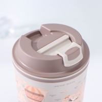 Термостакан с крышкой с клапаном «Карта», 350 мл, 8,6×8,6×15,5 см, цвет светло-бежевый Термостакан с крышкой с клапаном «Карта», 350 мл, 8,6×8,6×15,5 см, цвет светло-бежевый