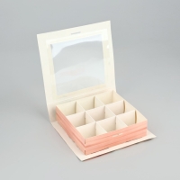 Коробка под 9 конфет с ячейками «Ты прекрасна» 14.5 х 13.5 х 3.5 см Коробка под 9 конфет с ячейками «Ты прекрасна» 14.5 х 13.5 х 3.5 см