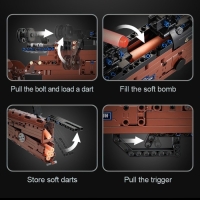 Конструктор техно «Винтовка с прицелом», стреляет, 6 пуль в комплекте, 653 детали Конструктор техно «Винтовка с прицелом», стреляет, 6 пуль в комплекте, 653 детали