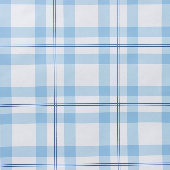 Клеёнка на стол Доляна &laquo;Клеточка&raquo;, на нетканой основе, ширина 137 см, толщина 0,2 мм, рулон 20 м, цвет голубой