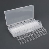 Гелевые типсы для наращивания ногтей, 240 шт, форма мягкий квадрат, полное матовое покрытие, в контейнере, цвет прозрачный Гелевые типсы для наращивания ногтей, 240 шт, форма мягкий квадрат, полное матовое покрытие, в контейнере, цвет прозрачный