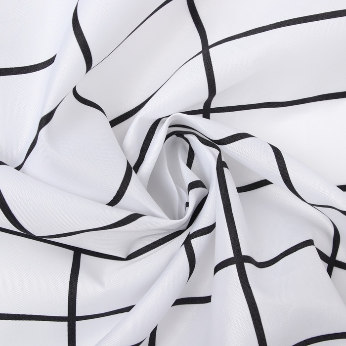 Штора для ванной Этель "Клетка", цв. белый, 180х180 см, полиэстер