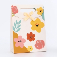 Подарочная коробка-пакет, упаковка с вырубной ручкой, "Цветочки" , 19 х 9 х 27 см Подарочная коробка-пакет, упаковка с вырубной ручкой, "Цветочки" , 19 х 9 х 27 см