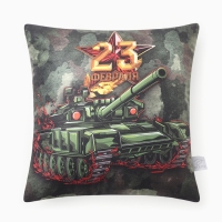 Подушка декоративная Этель "Танк" 40х40 см, велюр, 100% п/э Подушка декоративная Этель "Танк" 40х40 см, велюр, 100% п/э