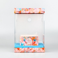 Коробка для цветов с вазой и PVC окнами складная «Весенние цветы», 16 х 23 х 16 см Коробка для цветов с вазой и PVC окнами складная «Весенние цветы», 16 х 23 х 16 см