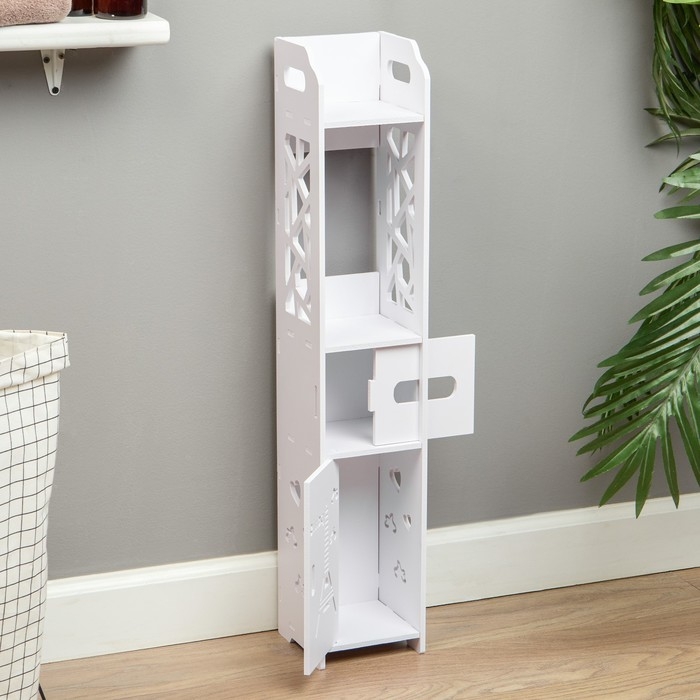 Пенал для ванной комнаты Париж, напольный, 15 х 15 х 80 см, пластик