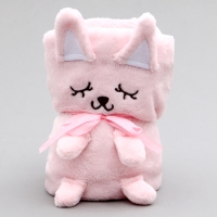 Мягкая игрушка-плед &laquo;Котик&raquo;, 20 см, цвет розовый