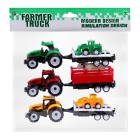 Набор инерционных тракторов &laquo;Фермер&raquo; с прицепом, 3 штуки