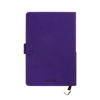 Ежедневник недатированный А5, 140л, клетка, к/зам, с ручкой, в подар. короб., Фиолетовый