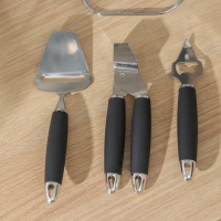 Набор кухонных инструментов «Реми», 6 предметов, на подставке, цвет чёрный Набор кухонных инструментов «Реми», 6 предметов, на подставке, цвет чёрный