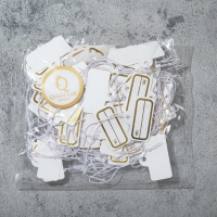 Ценник набор 100 шт. 2,1&times;3,1, цвет бело-золотой