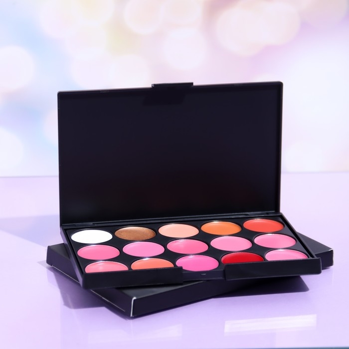 Палетка блесков для губ из 15 оттенков Палетка блесков для губ из 15 оттенков
