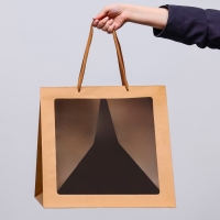 Пакет крафт с квадратным дном и окном 40 Х 40 Х 40 см Крафт, 1шт. Пакет крафт с квадратным дном и окном 40 Х 40 Х 40 см Крафт, 1шт.