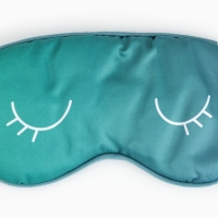 Маска шелковая для сна «Глазки», 20 х 9 см, цвет бирюзовый Маска шелковая для сна «Глазки», 20 х 9 см, цвет бирюзовый