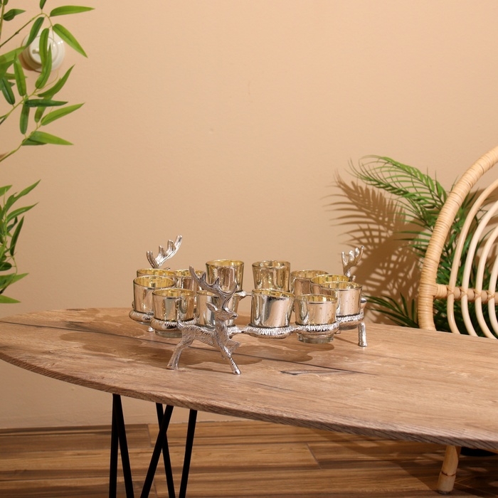 Подсвечник на 12 свечей Подсвечник на 12 свечей "12 месяцев" алюминий 37х37х14 см