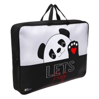 Папка для чертежей и рисунков А3, 470 х 350 х 75 мм, с ручками, текстильная, ПМД 3-20-4 Panda (ручки-тесьма) 69648 Папка для чертежей и рисунков А3, 470 х 350 х 75 мм, с ручками, текстильная, ПМД 3-20-4 Panda (ручки-тесьма) 69648