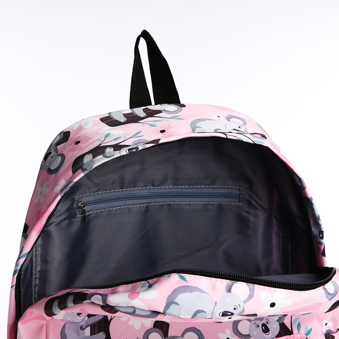 Рюкзак школьный из текстиля, 3 карманов, цвет розовый Рюкзак школьный из текстиля, 3 карманов, цвет розовый