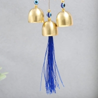 Музыка ветра металл "Звезда, два месяца и солнце" синий, от сглаза 3 колокольчика 27 см Музыка ветра металл "Звезда, два месяца и солнце" синий, от сглаза 3 колокольчика 27 см