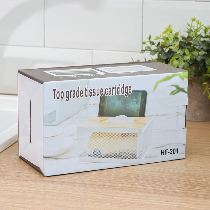 Салфетница «Эстетика», 21×12×10 см, цвет коричневый Салфетница «Эстетика», 21×12×10 см, цвет коричневый