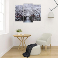 Модульная картина "Цветущие деревья" (2-25х52; 1-30х60) 60х80 см Модульная картина "Цветущие деревья" (2-25х52; 1-30х60) 60х80 см